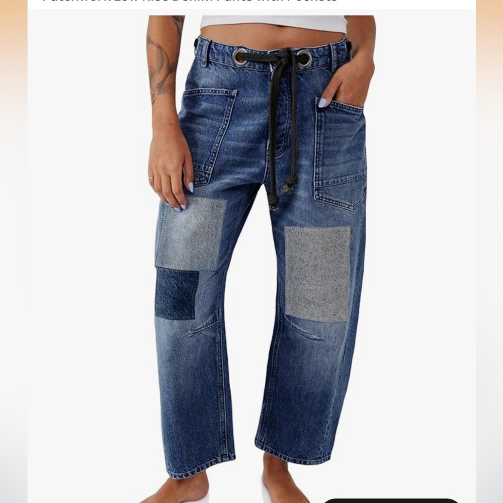 Patchwork Barrel Jeans